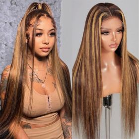 4x4 Lace Straight Human Hair Wig Density (Option: Highlight P427-16inch)