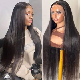 13x4 Lace Front Human Hair Wig Natural Color, Straight Texture, Density (Option: Natural Color-20inch)